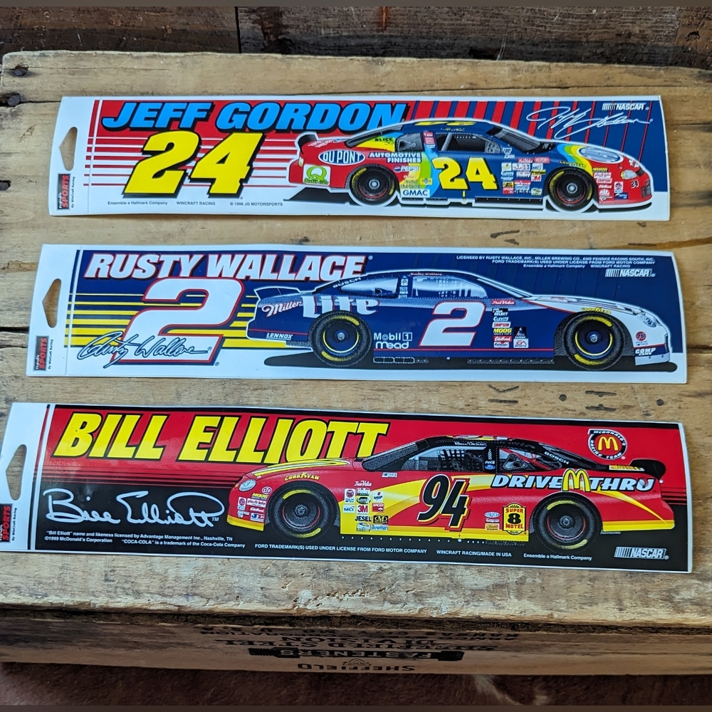 Vintage NASCAR Bumper Stickers Bundle